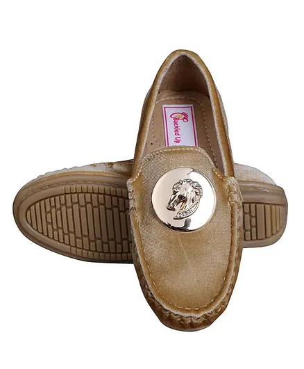 Buckled Up Horse Buckle Loafers - Golden
