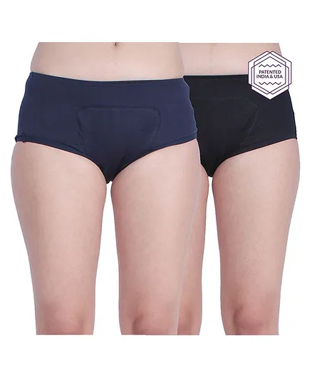 Adira Pack Of 2 Period Panties - Navy Blue Black