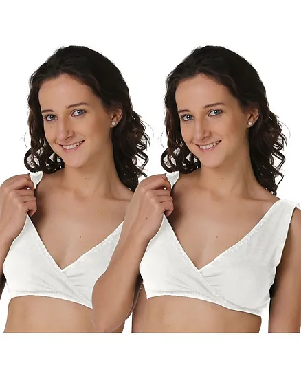 Morph Maternity Pack Of 2 Solid Sleep Nursing Bras - White