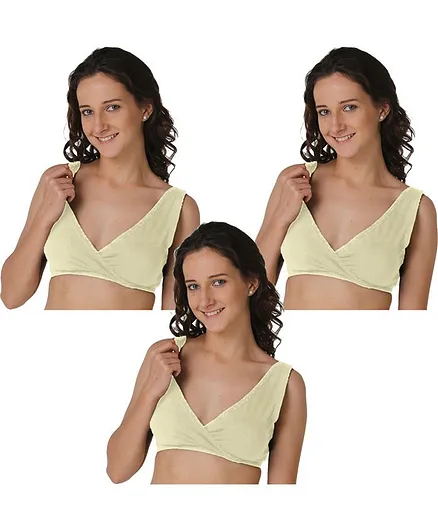 Morph Maternity Pack Of 3 Solid Sleep Nursing Bras - Beige
