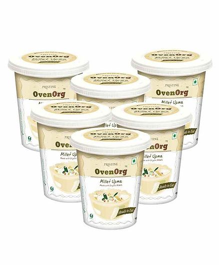 Pristine OvenOrg Ready To Eat Millet Upma Pack of 6 - 80 g Each