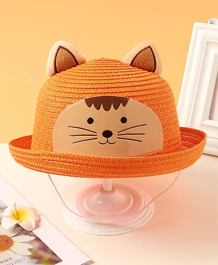 Babyhug Hat Kitty Design Peach - Diameter 17 cm