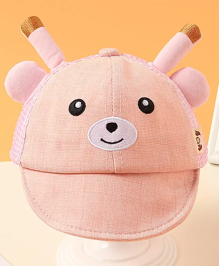 Babyhug Bear Design Hat Pink - Circumference 50 cm