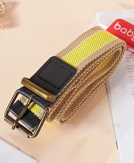 Babyhug Buckle Closure Belt Color Block Design - Yellow Beige
