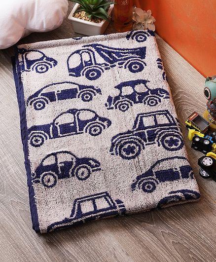 Softweave Bamboo Terry Towel Car Design - Blue