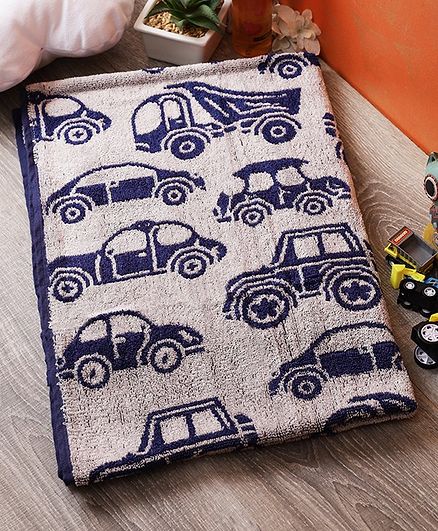 Softweave Bamboo Terry Towel Car Design - Blue