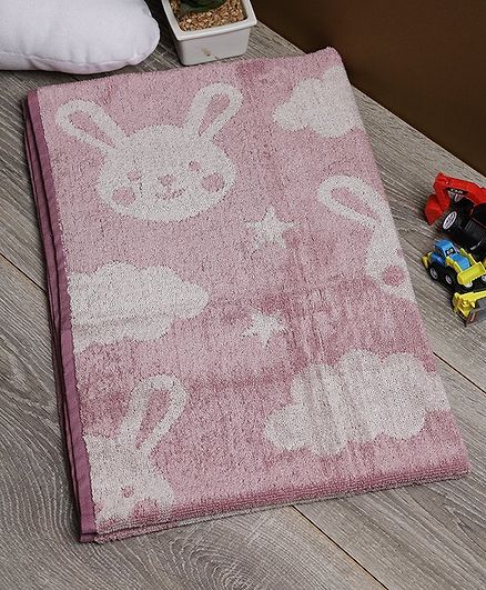 Softweave Bamboo Terry Towel Bunny & Star Embroidered Design - Lavender