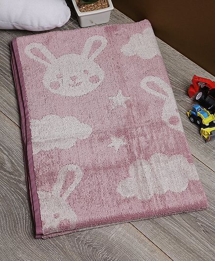 Softweave Bamboo Terry Towel Bunny & Star Embroidered Design - Lavender