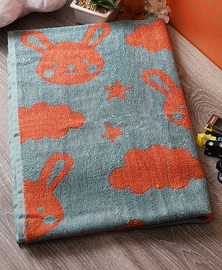 Softweave Bamboo Terry Towel Bunny & Star Design - Orange