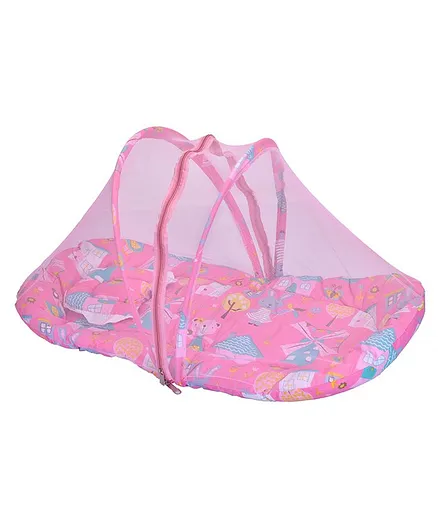 JIN Jumbo Mattress with Mosquito Net & Pillow - Pink