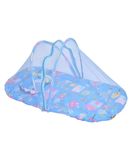 JIN Jumbo Mattress with Mosquito Net & Pillow - Blue