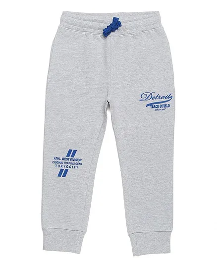 Plum Tree Tokyo City Print Full Length Joggers - Grey