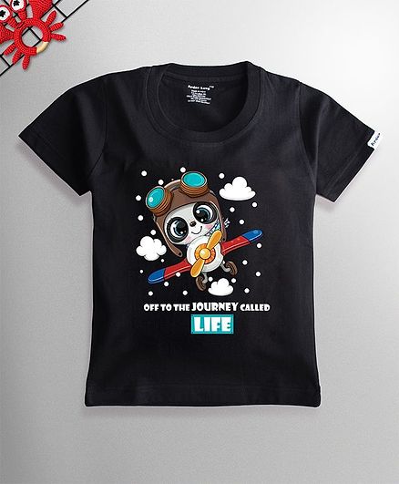 Ardan Lucy Half Sleeves Off To The Journey Called Road Tee - Black