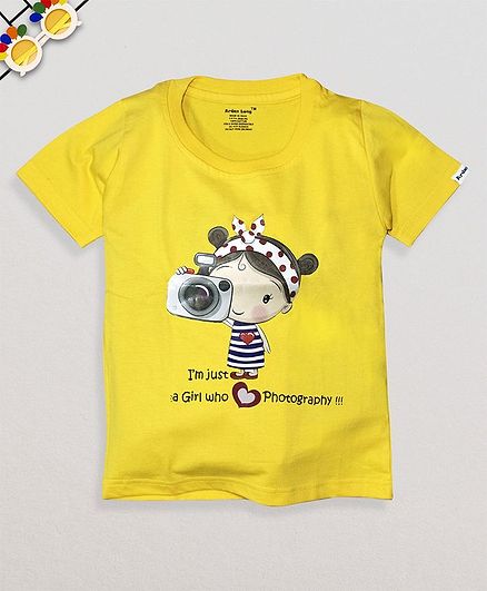 Ardan Lucy Half Sleeves Who Loves Photography Tee - Yellow