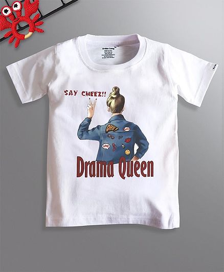 Ardan Lucy Half Sleeves Drama Queen Tee - White