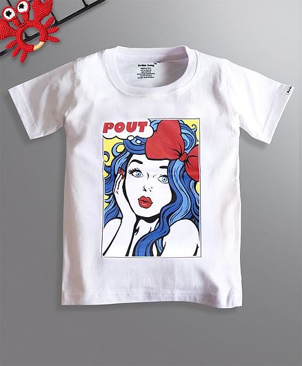Ardan Lucy Half Sleeves Pout Queen Tee - White