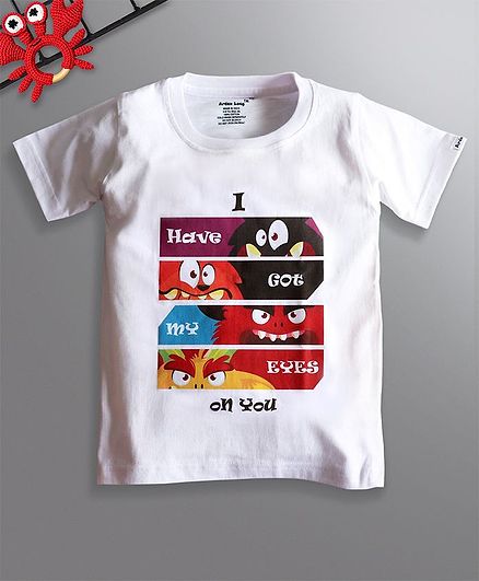 Ardan Lucy Half Sleeves I Have Got My Eyes On You Tee - White