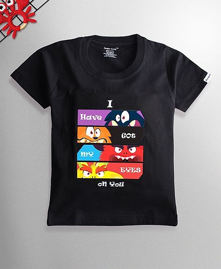 Ardan Lucy Half Sleeves Good Monsters Tee - Black