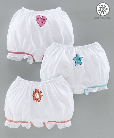 Babyoye Cotton Bloomer Pack of 3 - White