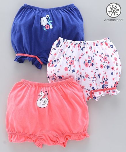 Babyoye Cotton Bloomer Pack of 3 - Blue Pink White