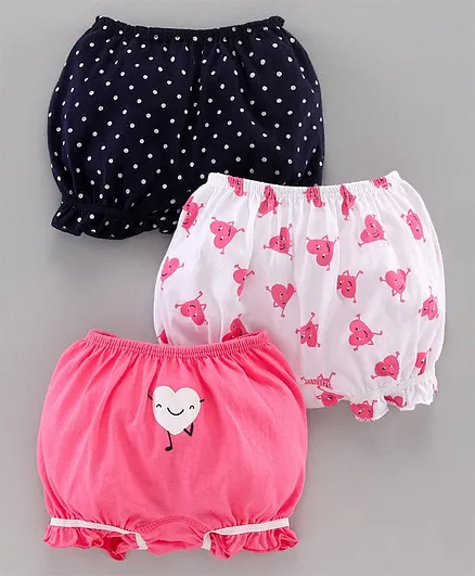 Babyoye Biowash Cotton Bloomers Multiprint Pack of 3 - Navy Pink