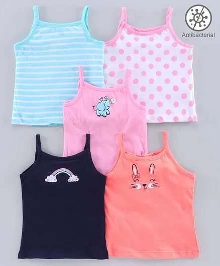 Babyoye Cotton Singlet Slips Pack of 5 - Multicolor
