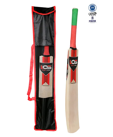 Legends of Sports Cricket Bat Size 5 - White Red