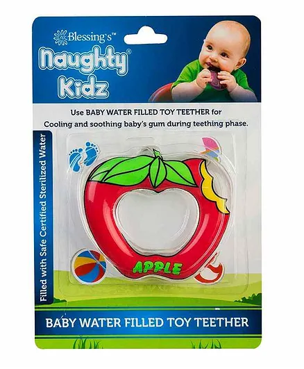 Naughty Kidz Premium Water Filled Apple Shaped Teether - Red