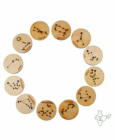 Toyroom Little Star Gazers Wooden Constellation Coins - 12 Pieces