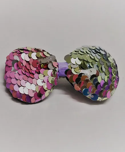 Kid-O-World Sequined Bow Hair Pin - Light Pink