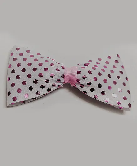 Kid-O-World Sequined Bow Hair Clip - Light Pink