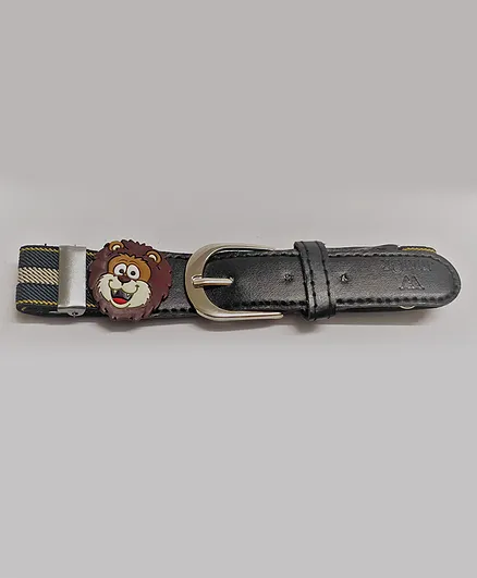 Kid-O-World Animal Patch Detailing Stretchable Belt - Grey & Blue