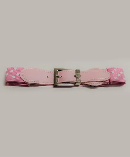 Kid-O-World Stretachble Star Print Belt - Light Pink