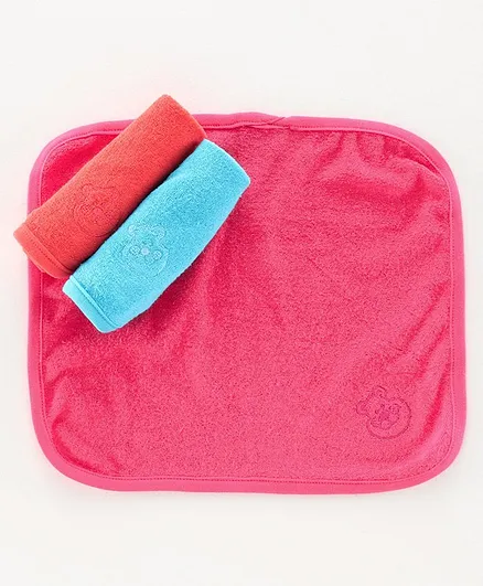 Simply Cotton Wash Cloth Set of 3 - Red Pink Blue