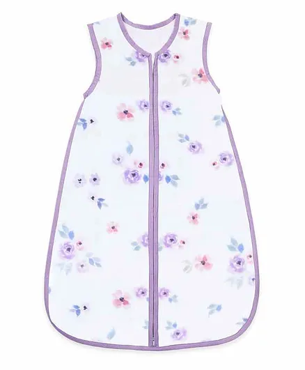 Masilo Bamboo Muslin Sleeping Bag Bloom Print - Purple