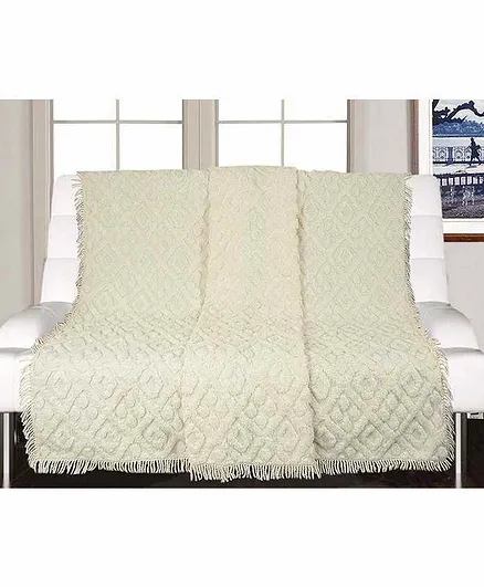 Saral Home Tufted Cotton Sofa Cover - Ivory