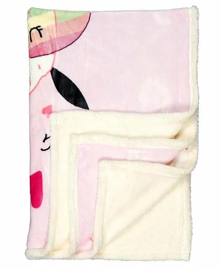 Kidlingss Double Ply Mink Printed Blanket - Pink