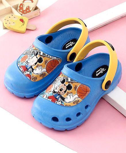 Cute Walk by Babyhug Clogs Mickey Mouse Print - Blue