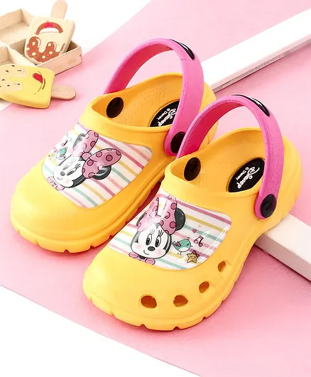 Cute Walk by Babyhug Clogs Minnie Mouse Print - Yellow
