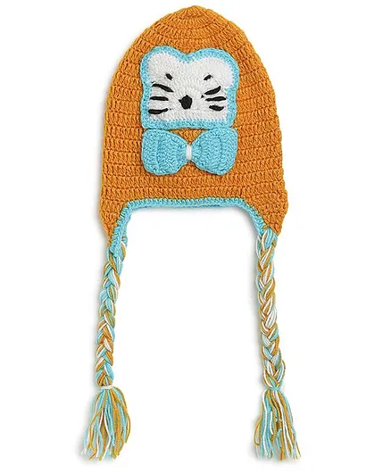 MayRa Knits Hand Knitted Cat Design Crochet Cap - Multi Colour
