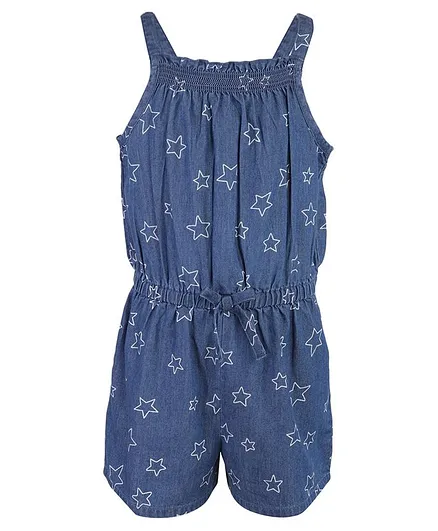 A Little Fable Sleeveless Star Print Jumpsuit - Blue