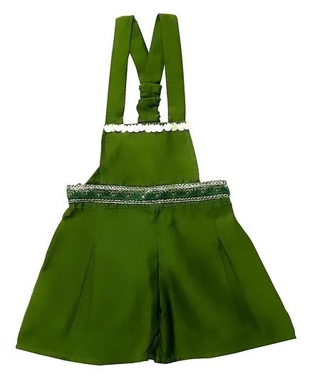 Mish Organic Sleeveless Chanderi Jumpsuit - Green