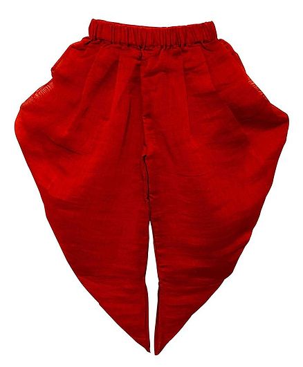 Mish Organic Solid Colour Dhoti - Red