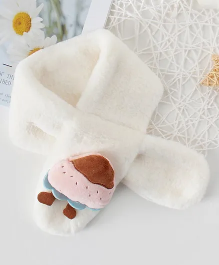 Kookie Kids Muffler Burger Applique - White