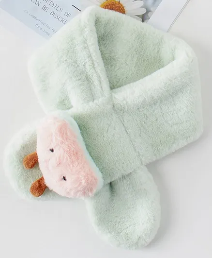 Kookie Kids Woolen Muffler Animal Patch - Green