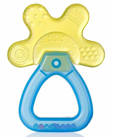 Brush Baby Water Filled Silicone Teether - Yellow Blue