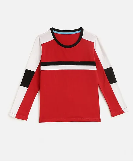 KIDSCRAFT Full Sleeves Striped T-Shirt - Red