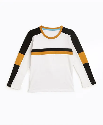 KIDSCRAFT Full Sleeves Striped T-Shirt - White