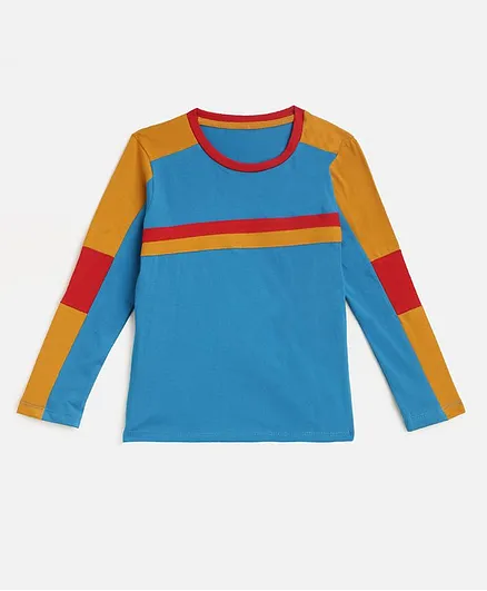 KIDSCRAFT Full Sleeves Striped T-Shirt - Blue