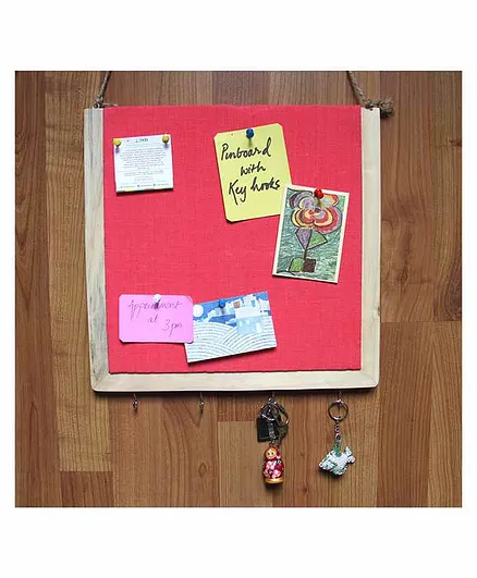 IVEI Pin Board With Key Hooks - Pink